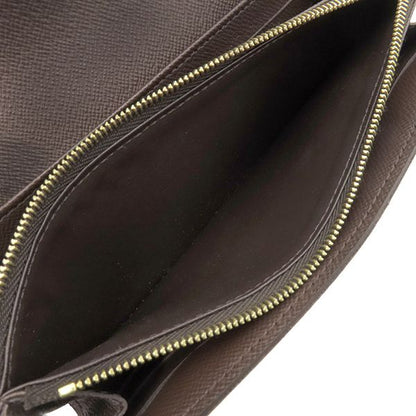 Louis Vuitton Long Wallet Portefeuille Sarah Damier Canvas Damier Ebene Gold