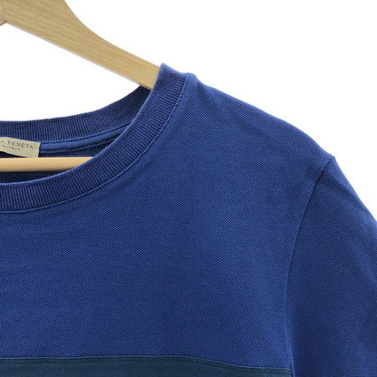 Bottega Veneta Cotton Bicolor Crew Neck T-shirt - 46 - Blue - Mens