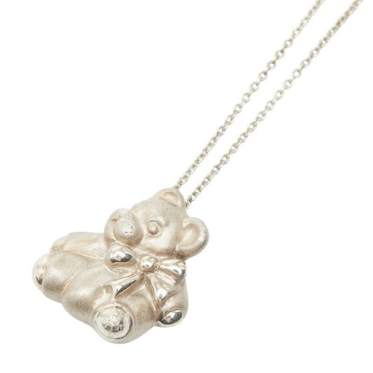 Tiffany & Co Bear Teddy Pendant Necklace Silver