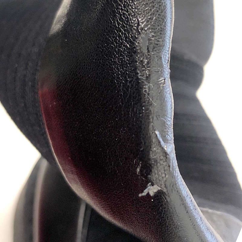 Fendi 17aw Knee-High Long Knit Boots Black 37