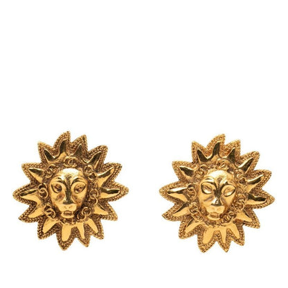 Chanel Vintage CC Logo Lion Motif Gold Plated