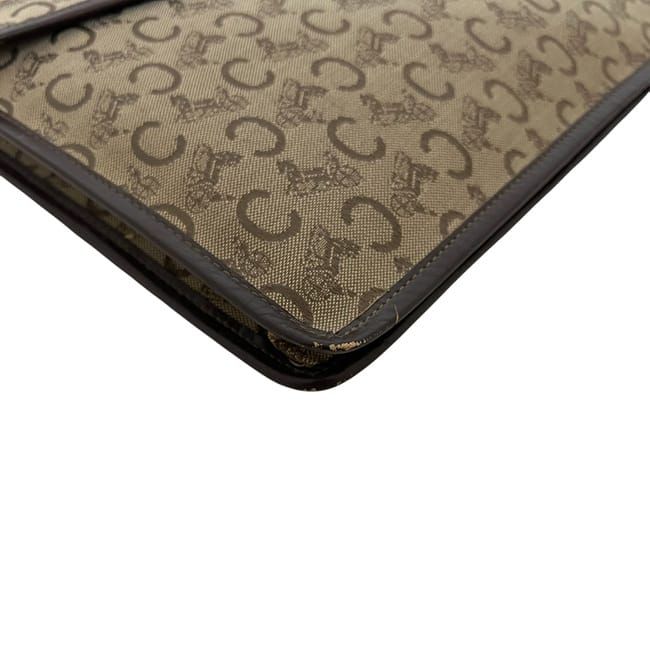 Celine Clutch Bag Beige Brown C Macadam Rare Canvas