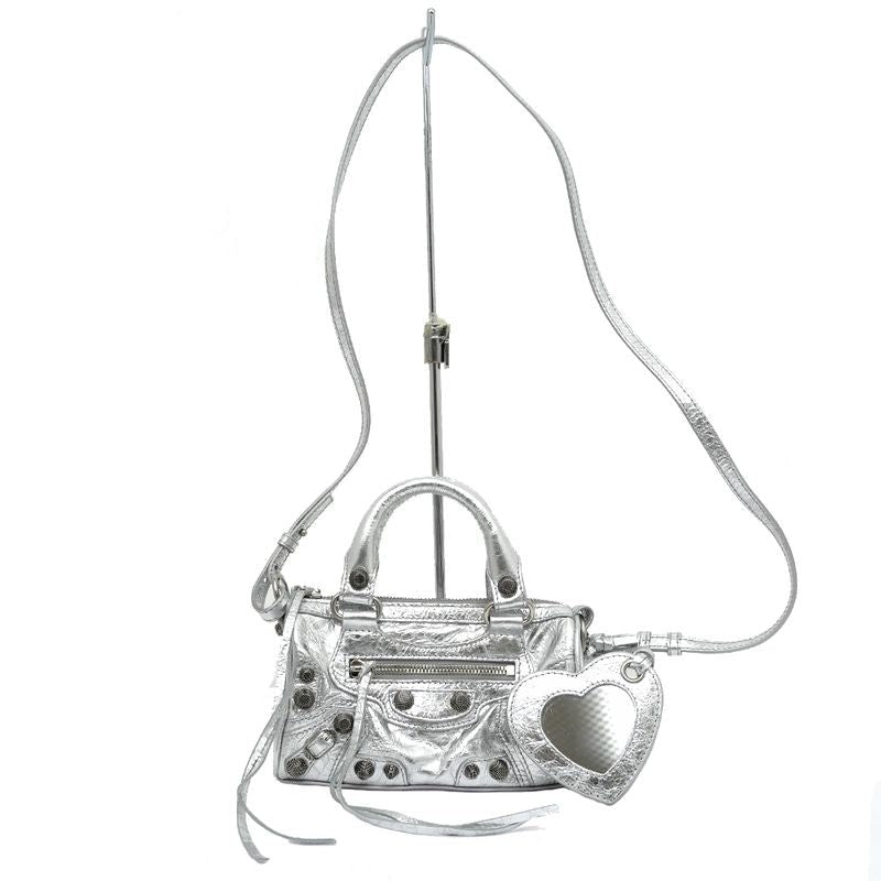 Balenciaga Luca Gol Nano Metallic Silver 2-Way Handbag
