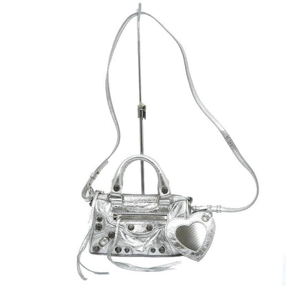 Balenciaga Luca Gol Nano Metallic Silver 2-Way Handbag