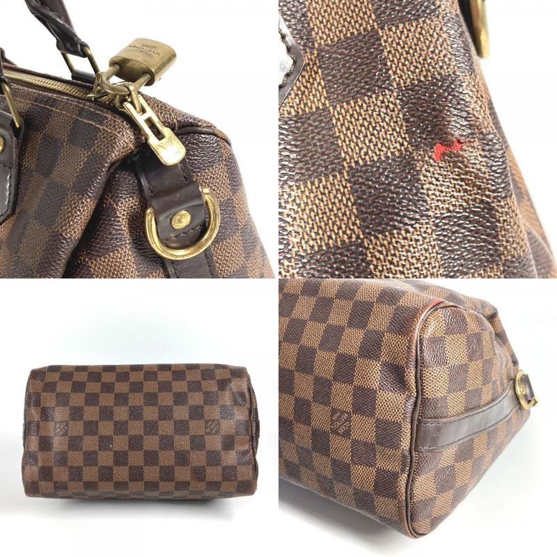Louis Vuitton Handbag Speedy Bandoliere 25 N41368 Damier Canvas Ebène Brown