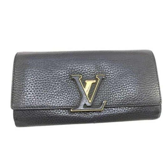 Louis Vuitton Wallet Portefeuille Capucines Noir Black Taurillon Leather Bifold