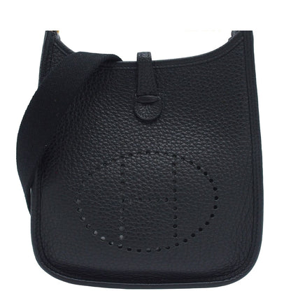Hermes Evelyne TPM Black Gold Taurillon Clemence Amazon Shoulder Bag