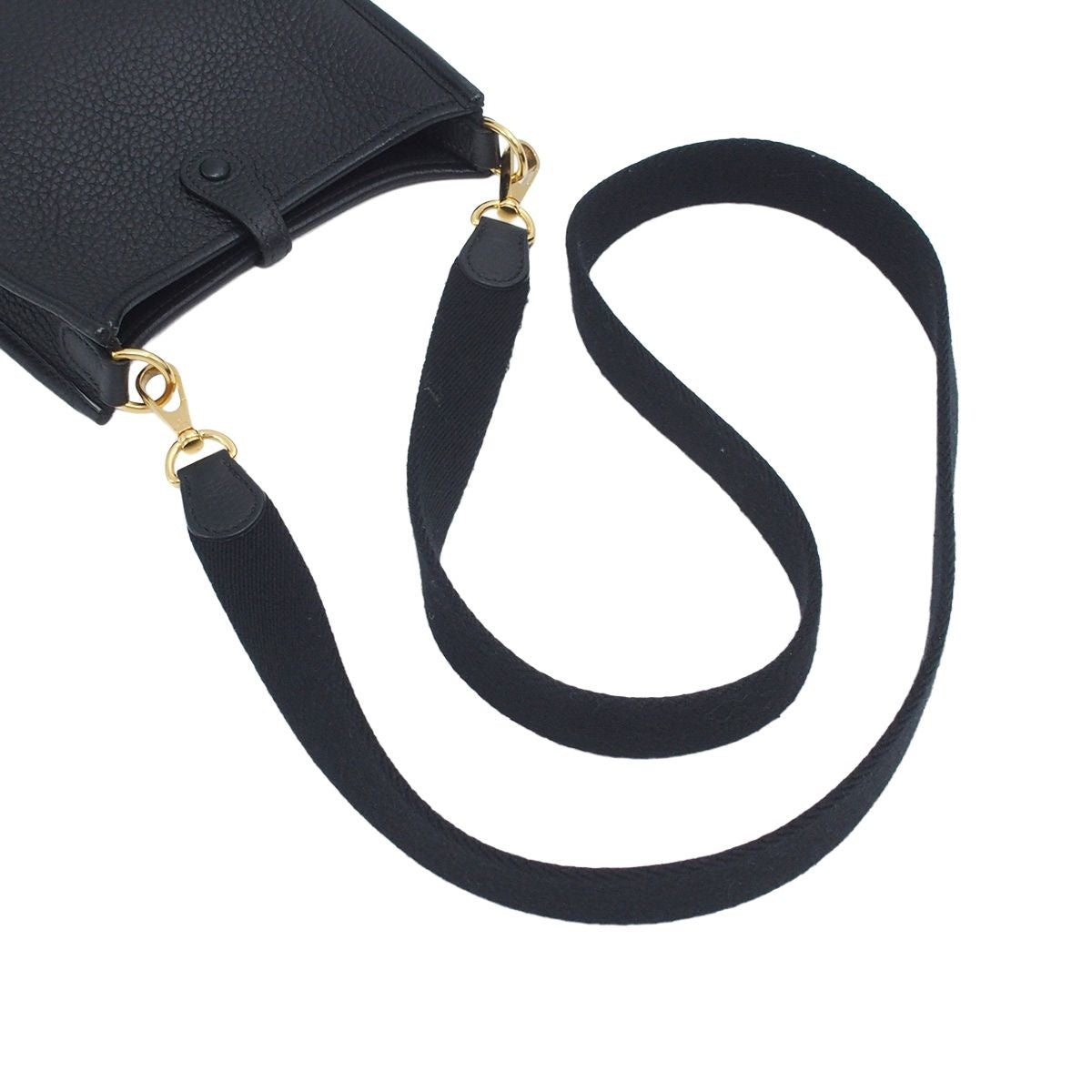 Hermes Evelyne TPM Black Gold Taurillon Clemence Amazon Shoulder Bag — view 4