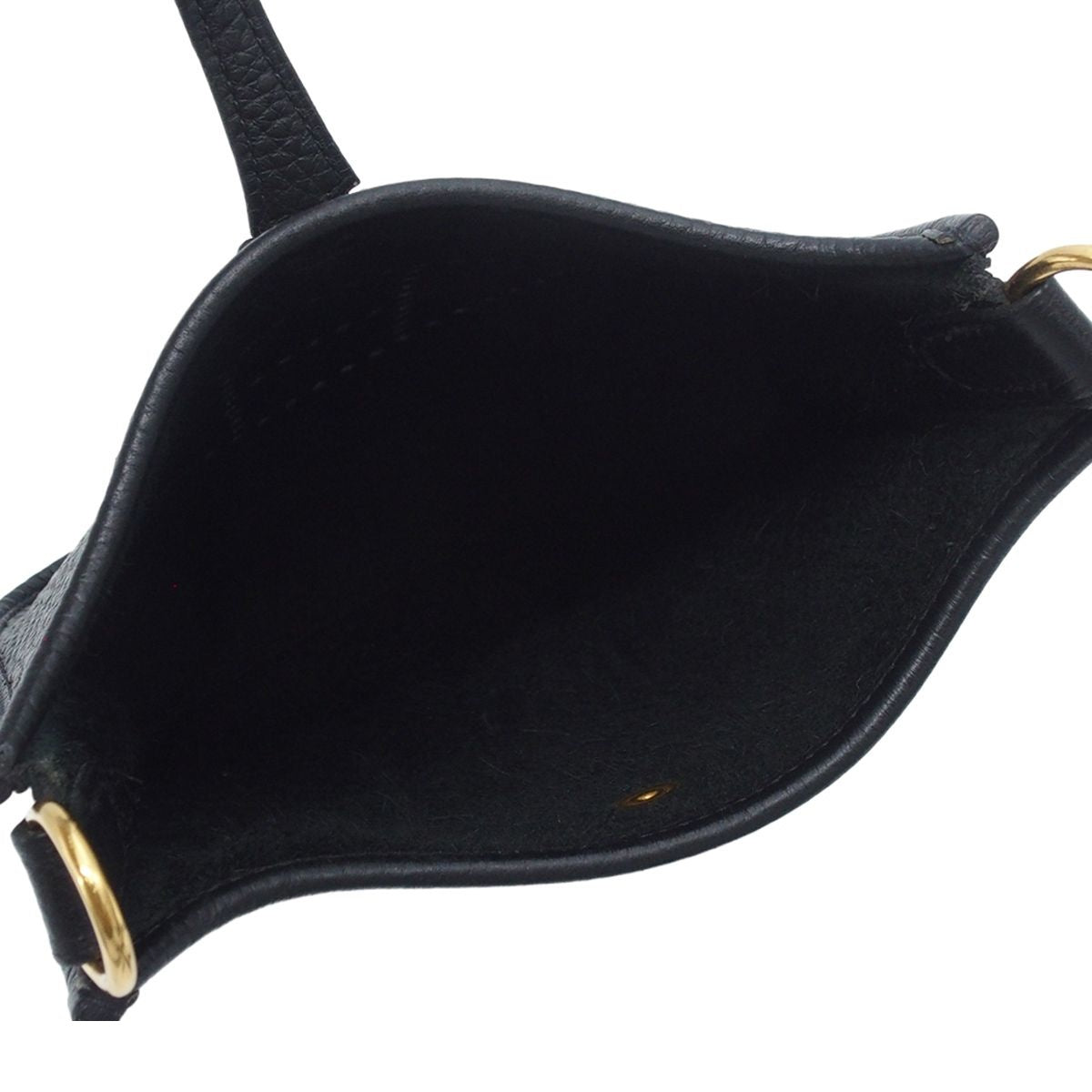 Hermes Evelyne TPM Black Gold Taurillon Clemence Amazon Shoulder Bag — view 5