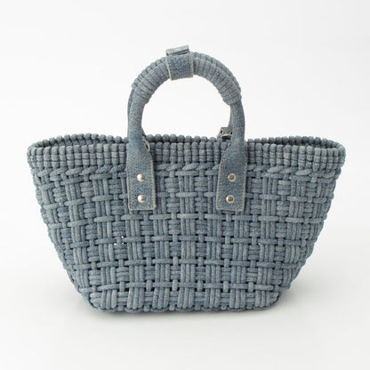 Balenciaga Bistro XS Denim Basket 2WAY Shoulder Handbag 671342 Indigo Blue