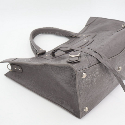 Balenciaga Handbag Shoulder Bag Neo Classic M Leather Gray Women 702502