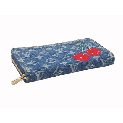 Louis Vuitton LV X Tm Zippy Wallet Monogram Cherry Denim Cotton