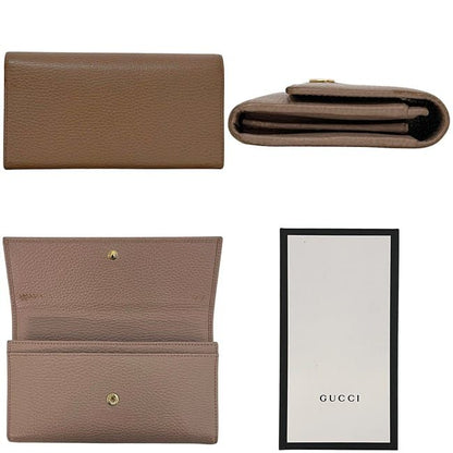 Gucci Bifold Long Wallet Pink Beige Marmont 456116 Wallet