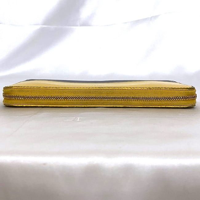 Celine Round Zipper Long Wallet Yellow Black Bicolor Wallet