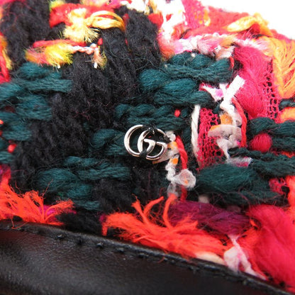 Gucci Tweed Check Beret With Ribbon GG Logo 729140 Wool Nylon Multicolor 1645