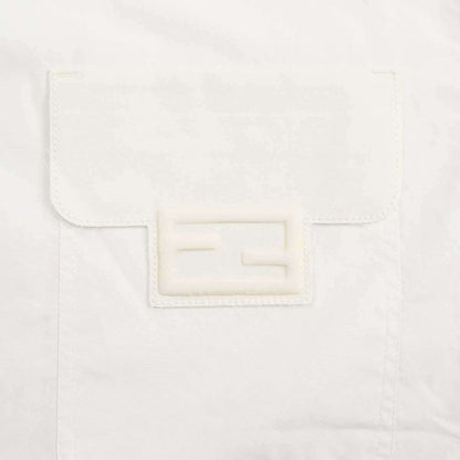 Fendi 23ss Ff Pocket Cropped Blouse Shirt Fs7477 Aflk White 40