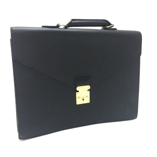 Louis Vuitton Business Bag Serviette Ambassador Epi Leather Creel Black