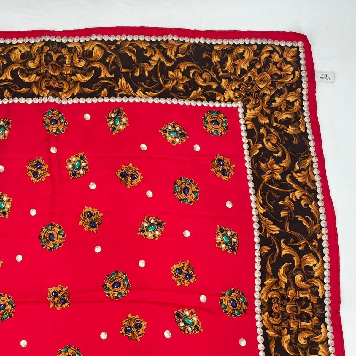 Dior Silk Scarf Red Pattern — view 3