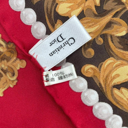 Dior Silk Scarf Red Pattern — view 6