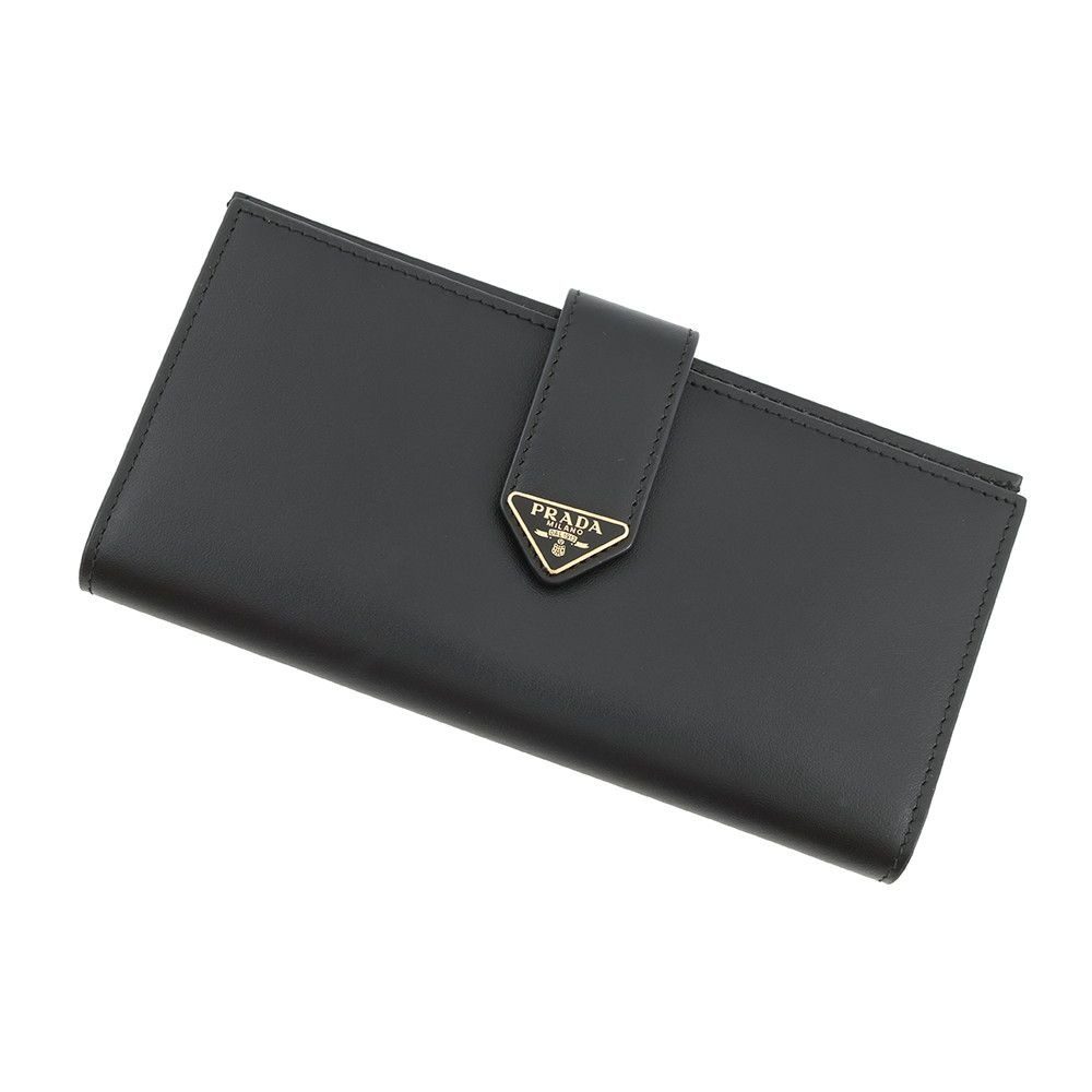 Prada Wallet City Calfskin Tab Triangle Logo Leather