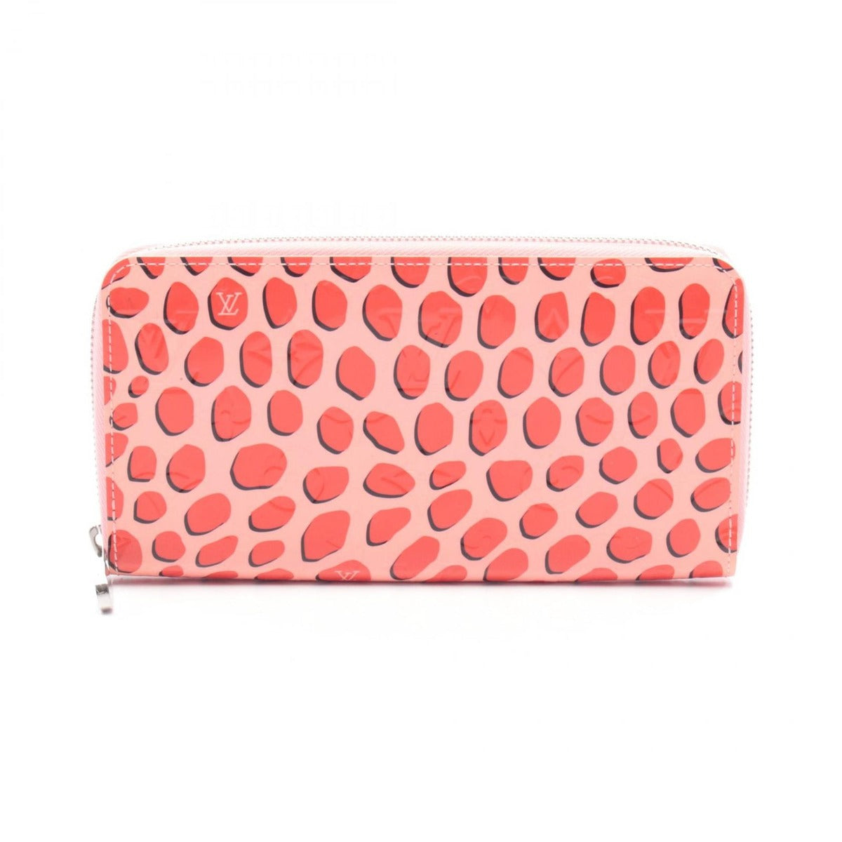 Louis Vuitton Round Wallet Zippy Sugar Pink Poppy Leather Red Black