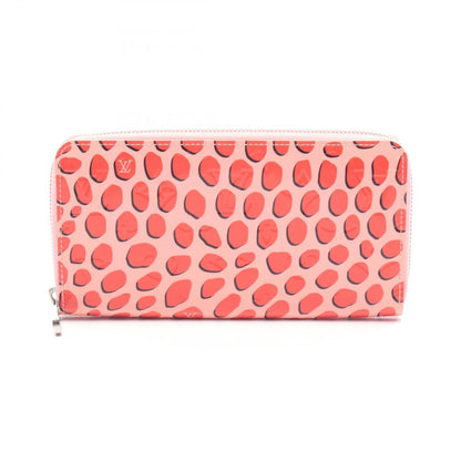 Louis Vuitton Round Wallet Zippy Sugar Pink Poppy Leather Red Black
