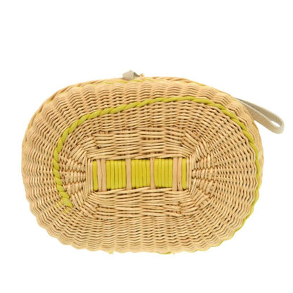 Hermes Petite Ache Minaudiere Straw Taurillon Cles Mance Cles Beige Clutch Bag