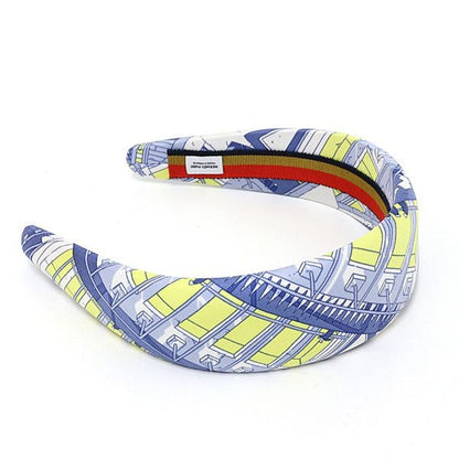 Hermes Headband Silk Twill Light Blue Series Width