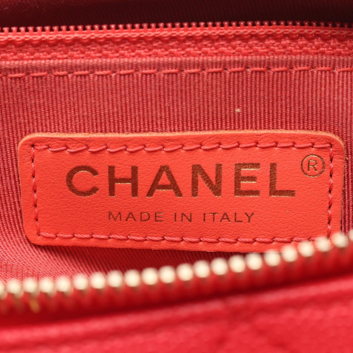 Chanel Shoulder Bag Quilted Red Leather Lambskin Loop Handle 2-Way — view 4