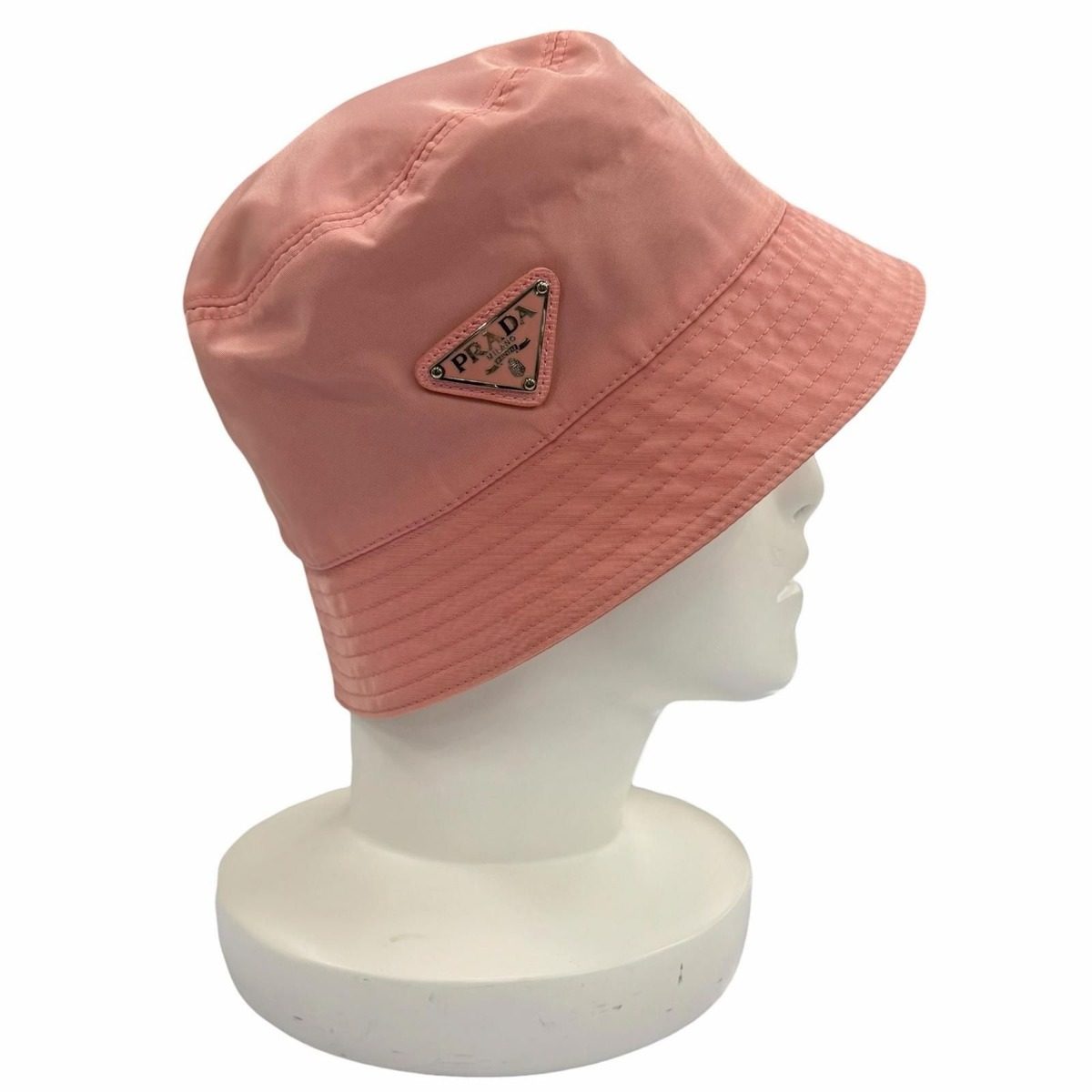 Prada Lining Cotton Leather Bucket Hat Pink — view 5