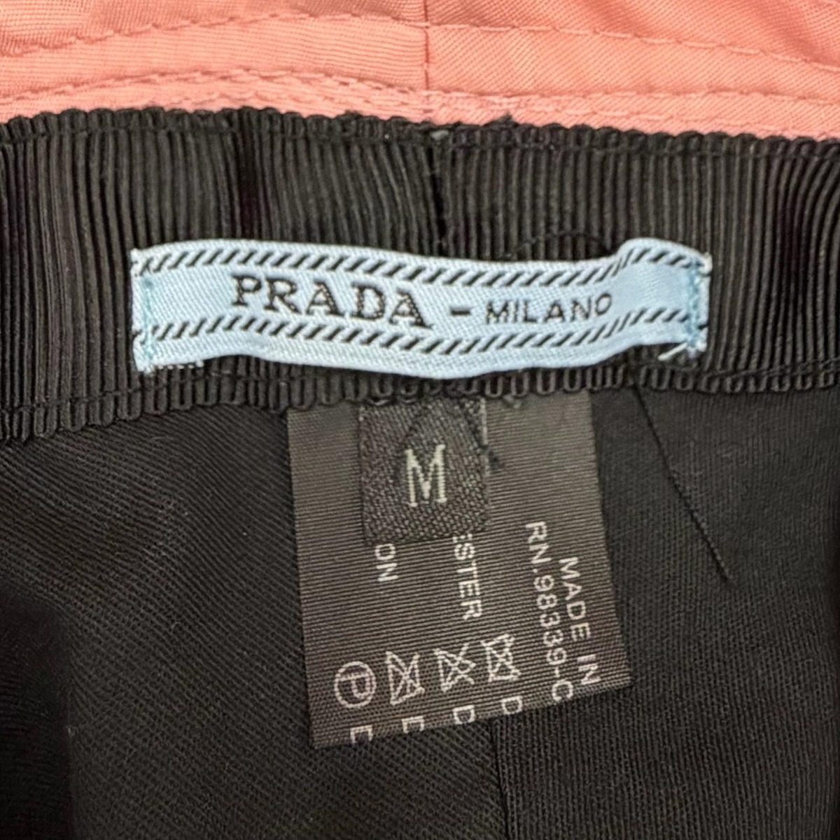 Prada Lining Cotton Leather Bucket Hat Pink — view 8