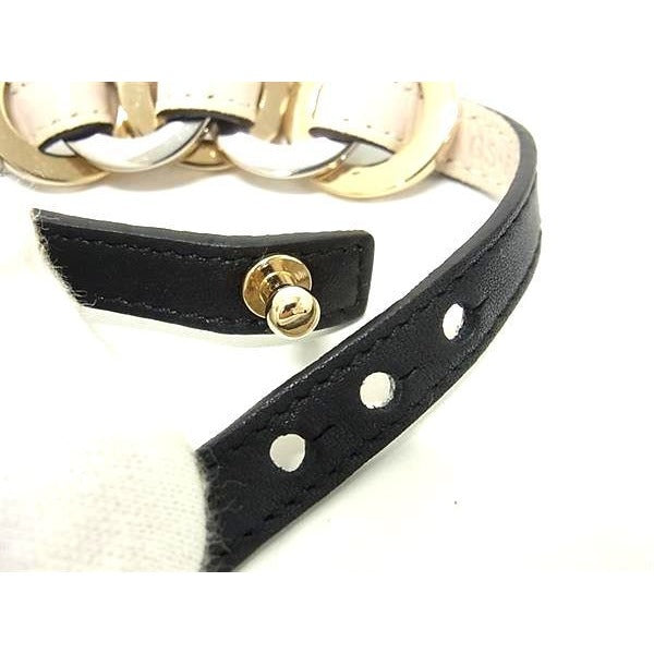Bvlgari Bracelet Doppio Tondo Multi Charm 33914 Black Leather Metal — view 4