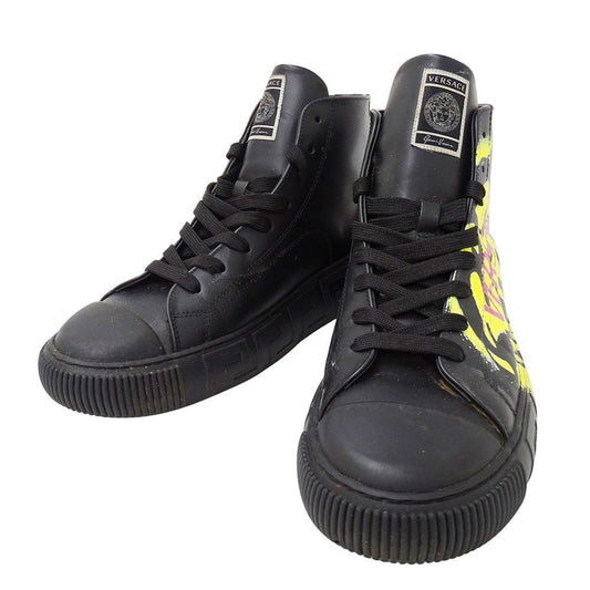 Versace Sneakers Leather Medusagre Smile High Cut Black
