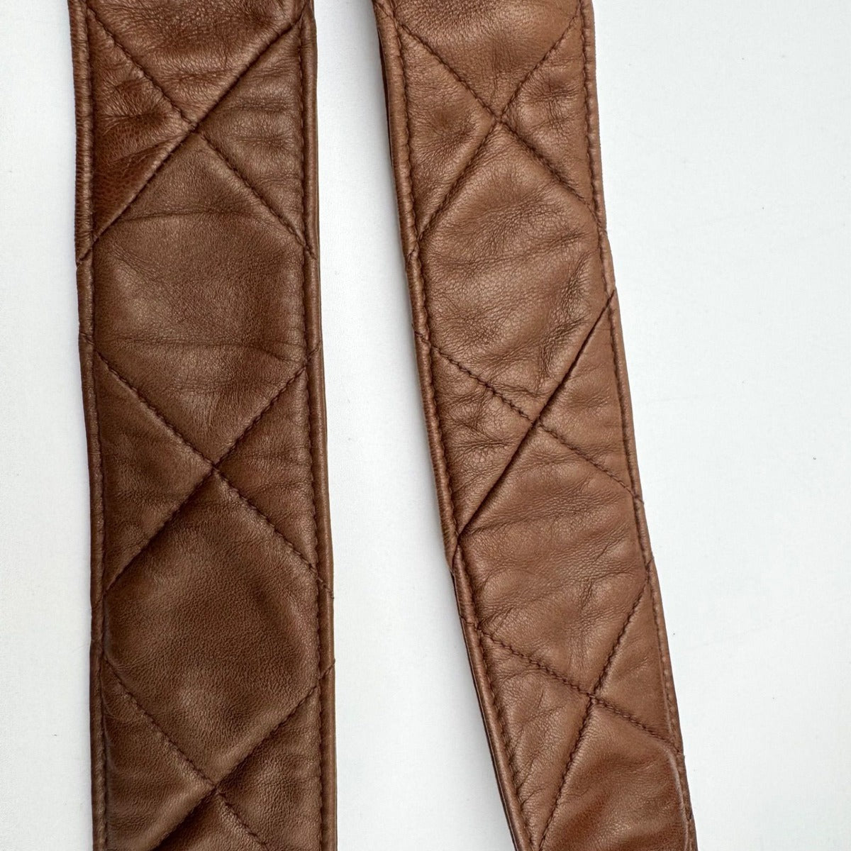 Chanel Shoulder Bag Quilted Lambskin CC Logo Brown Leather — view 16