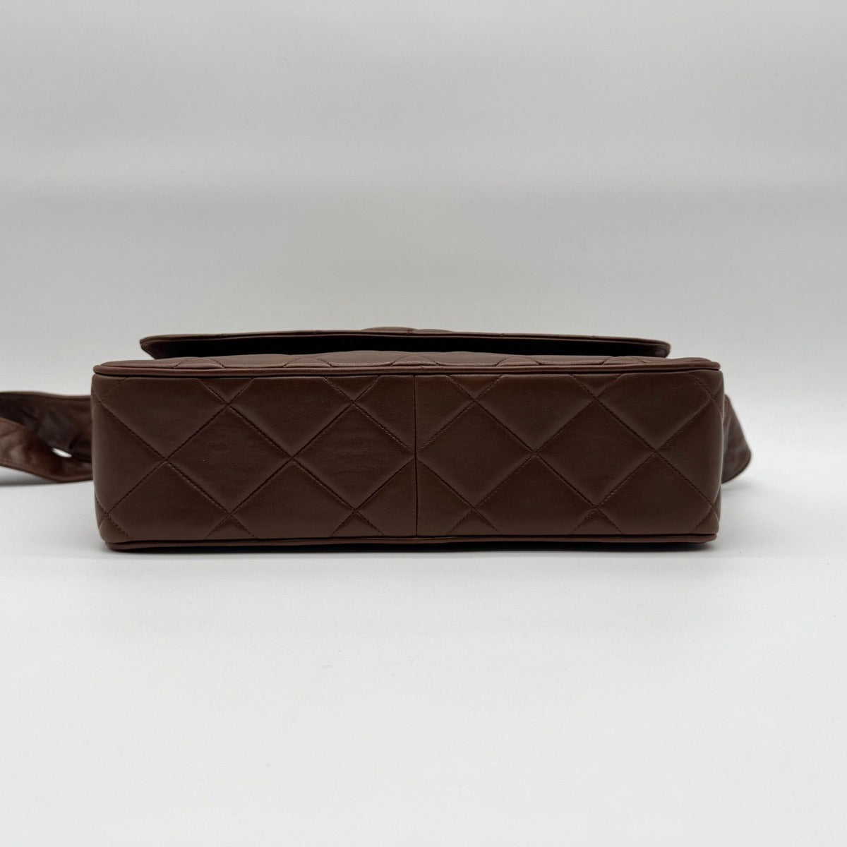 Chanel Shoulder Bag Quilted Lambskin CC Logo Brown Leather — view 6