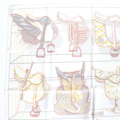 Hermes 2025 Carre Geant Carre 90 All In The Saddle 100% Silk White/jeanne