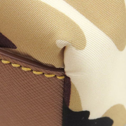 Prada 2way Bag Camouflage Pattern Shoulder Nylon Leather Sabbia Silver Hardware