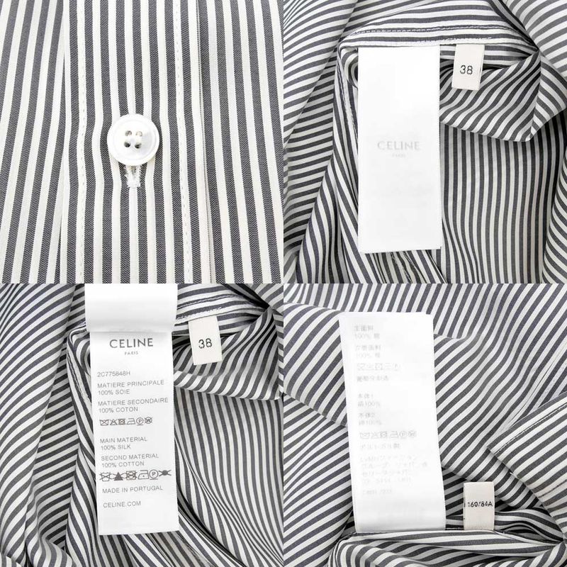 Celine Check Shirt Oversize 38 Size 2c775848h Silk Women's Clothes