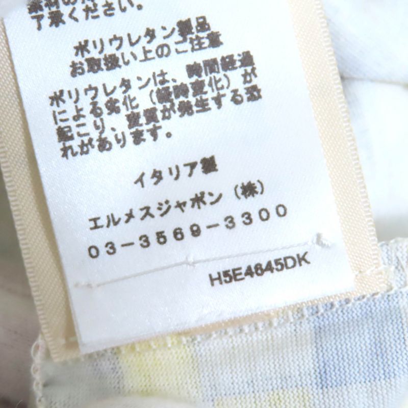 Hermes 25SS 5e4645dkdd34 Bolduc Au Carre Bolduc Check 100% Cotton Crew Neck