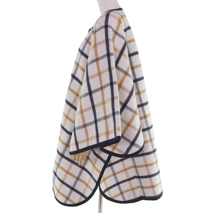 Hermes Wool Cashmere Plaid Large Cape Coat Poncho Multicolor — view 2