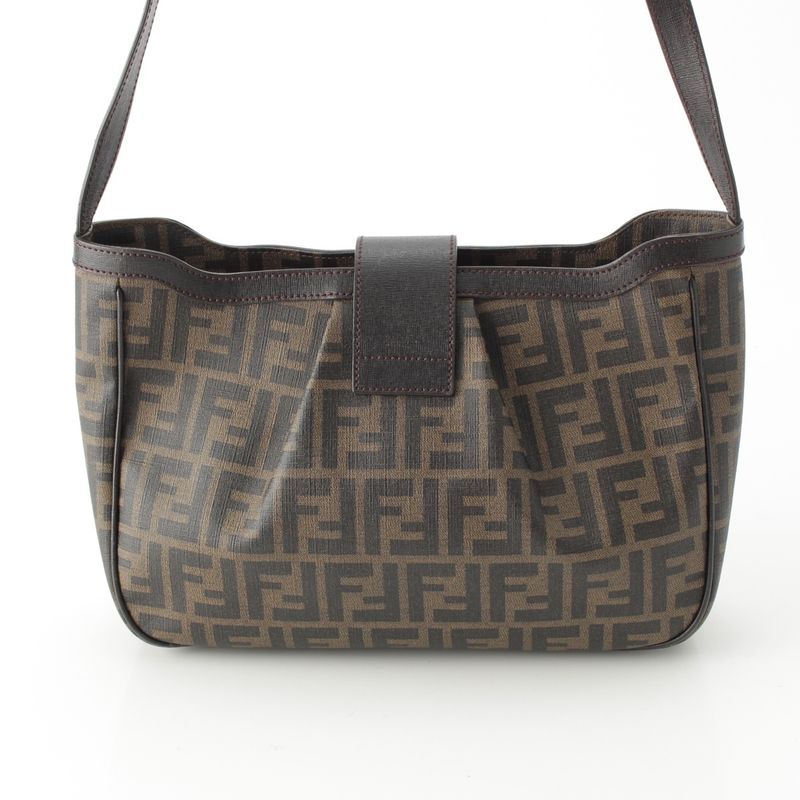 Fendi Zucca FF Logo Shoulder Bag 8bt209 Brown