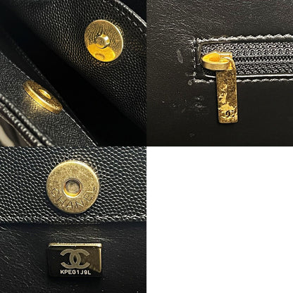 Chanel Matelasse As3634 Black Chain Tote Bag Caviar Skin Ladies Gold Hardware