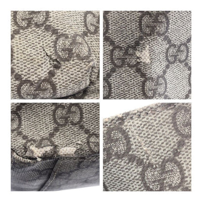 Gucci Beige Brown Silver Hardware GG Supreme Canvas/leather 141196 Tote Bag