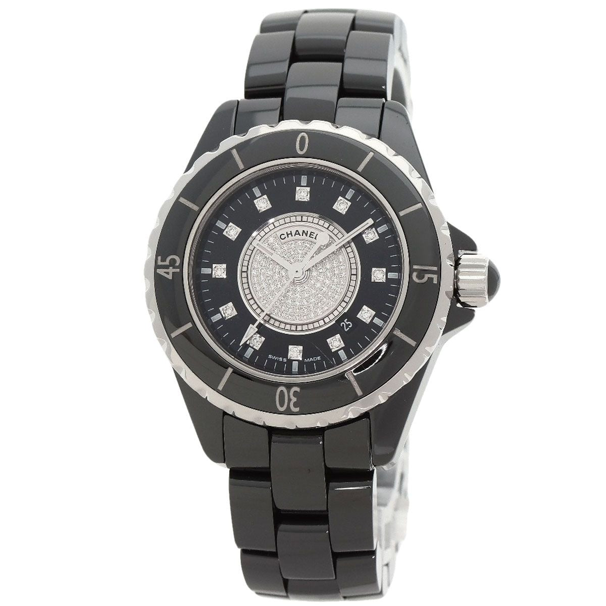 Chanel Center Diamond Watch Ceramic