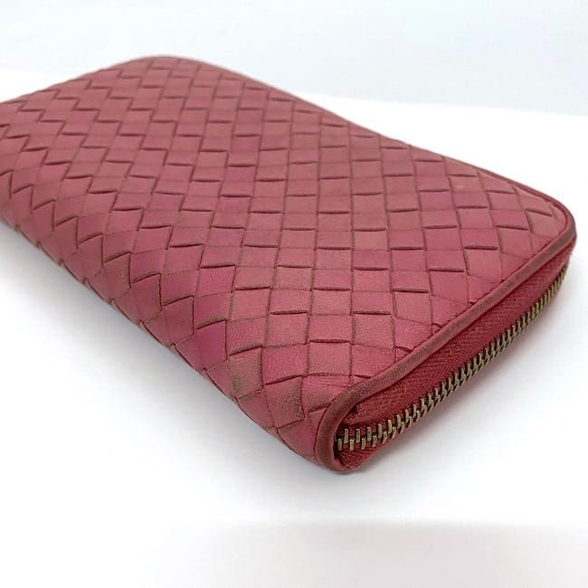 Bottega Veneta Round Zipper Long Wallet Ec21014 Pink