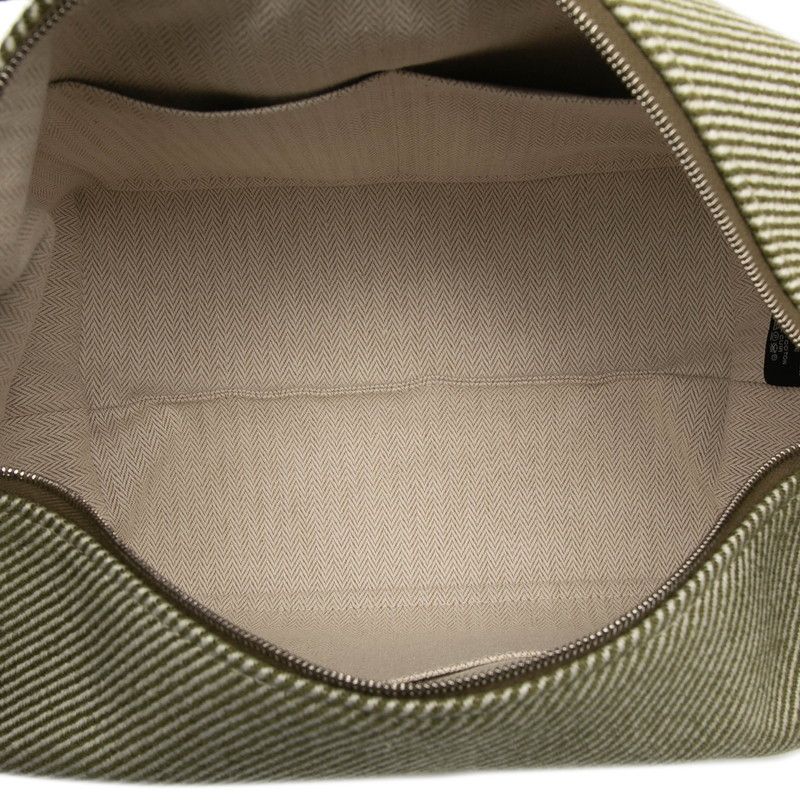 Hermes Brid-a-brac GM Khaki Green Silver Hardware Canvas Women Hermes