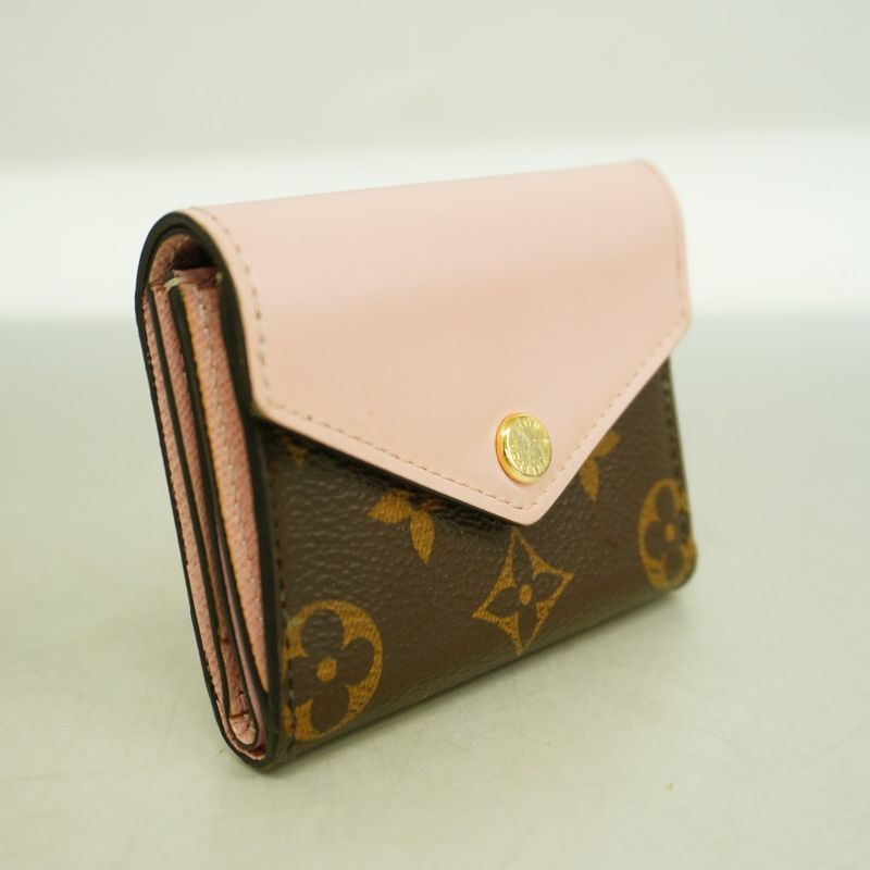 Louis Vuitton Monogram Portefeuille Zoe M62933 Brown Rose Ballerine Women's