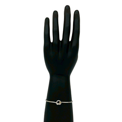Tiffany & Co Love Knot 18K Gold Bangle Bracelet Silver — view 2