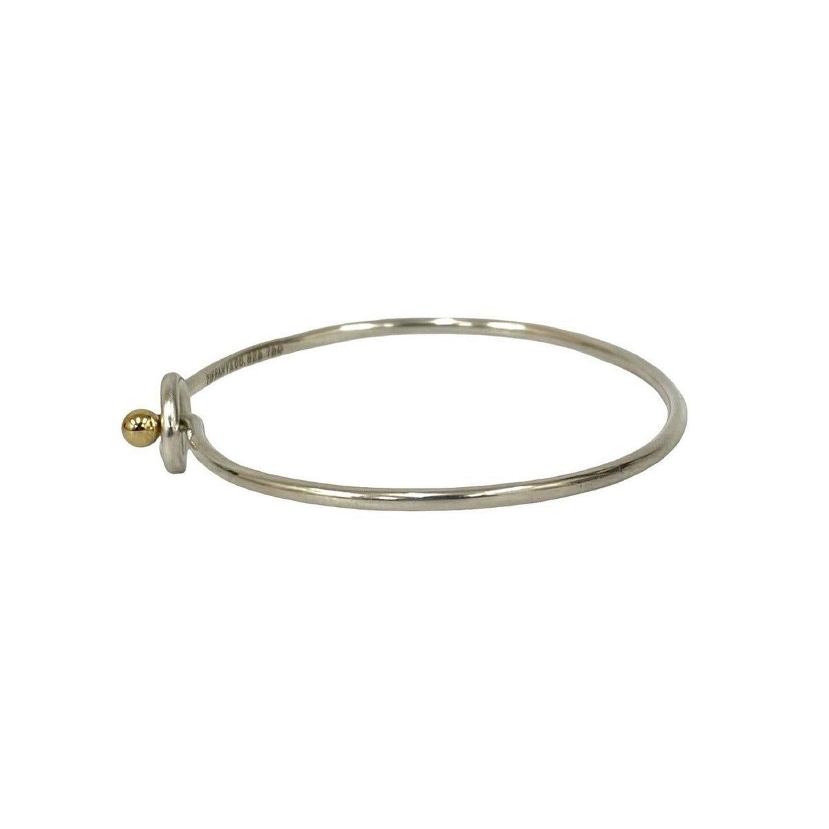 Tiffany & Co Love Knot 18K Gold Bangle Bracelet Silver — view 4