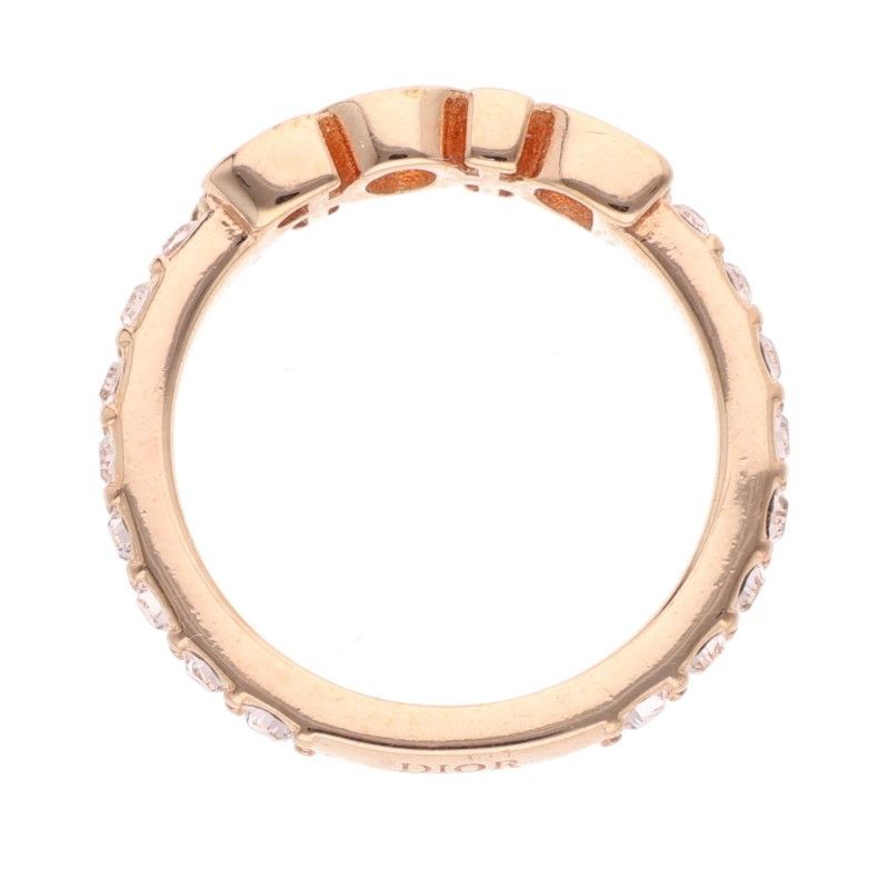 Dior Logo Rhinestone Ring Women's S 10